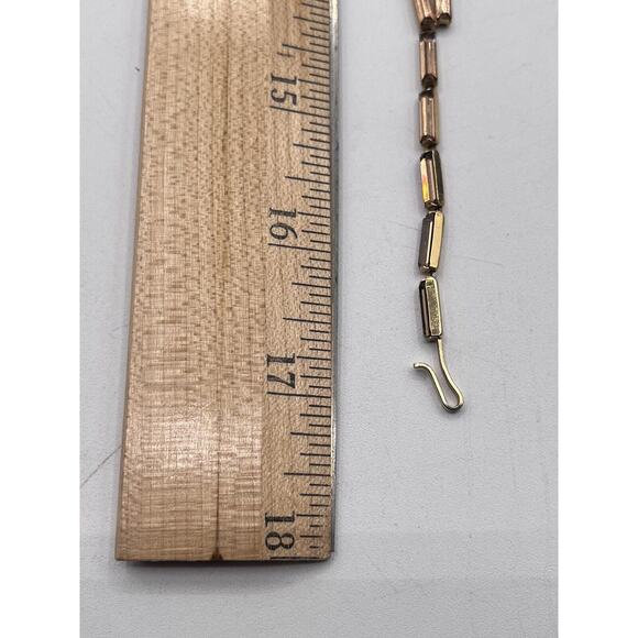 VTG Fischland Schmuck Necklace Goldtone Amber Stones In Settings Marked - Picture 6 of 7